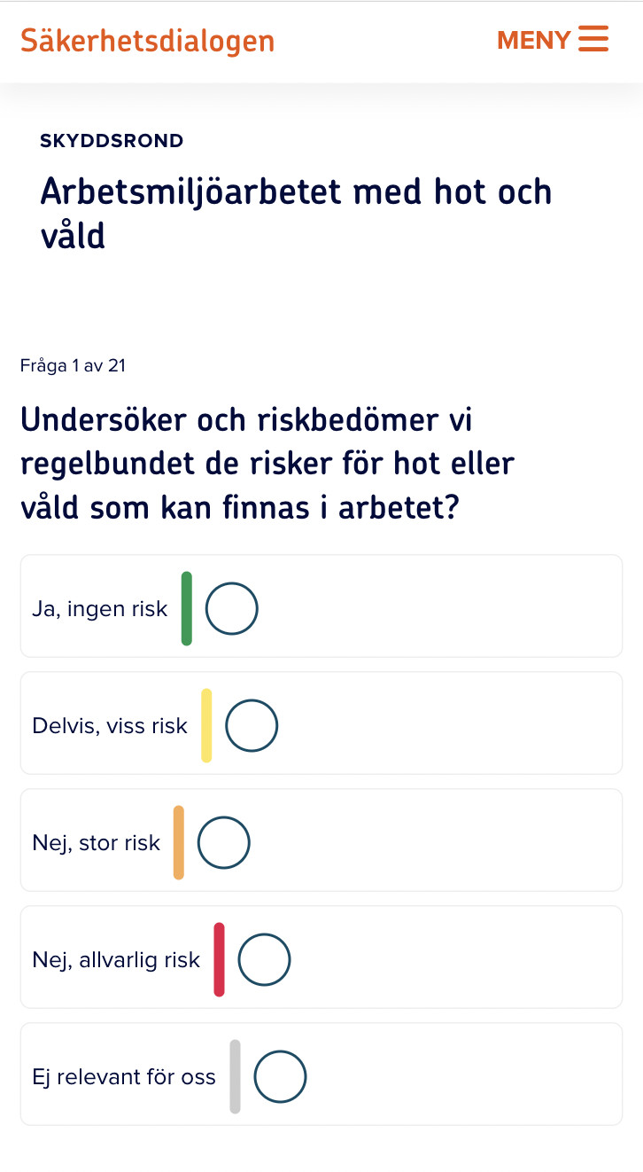 Landing page at Säkerhetsdialogen